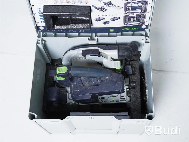 Cirkelsåg - Festool HKC 55 inkl. styrskena FSK 250 och förvaringslåda, OBS! batteri saknas