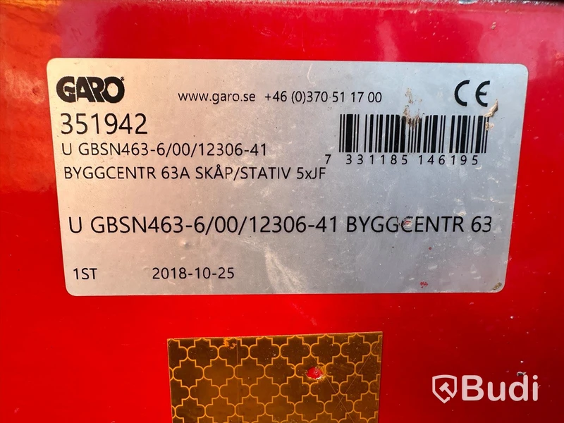 Elcentral 63 A GARO Byggcentral