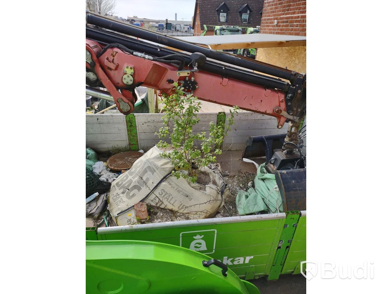 Kranflak med alu lemmar, HMF 1680 kran med skopa och fjärr