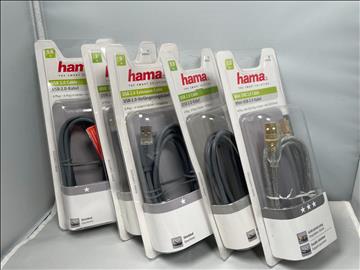 Hama USB 2.0 Cabel, 4st. Ny, Obruten förpackning