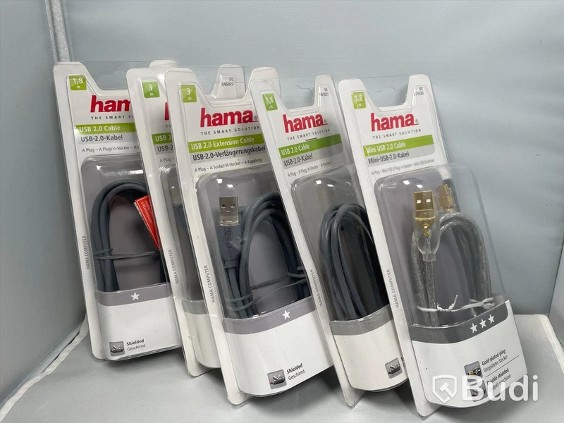 Hama USB 2.0 Cabel, 4st. Ny, Obruten förpackning