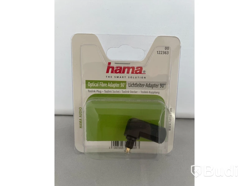 Hama Optical Fiber Adapter 90grader Toslink. Ny, Obruten förpackning