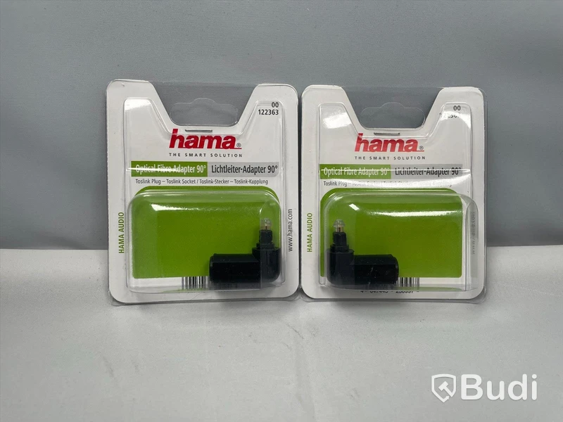 Hama Optical Fiber Adapter 90grader Toslink. Ny, Obruten förpackning