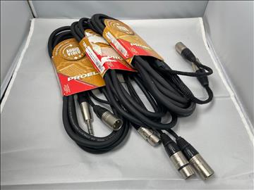 Proel Audio 3 m Telekabel till XLR hane och hona. Ny