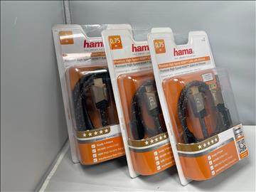 Hama Premium High Speed HDMI 2.0 Cabel,3st. Ny, Obruten förpackning