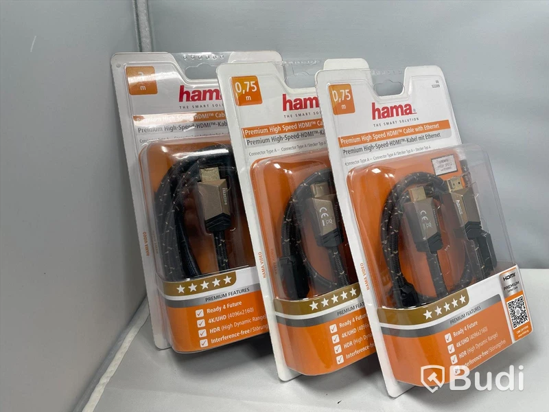 Hama Premium High Speed HDMI 2.0 Cabel,3st. Ny, Obruten förpackning