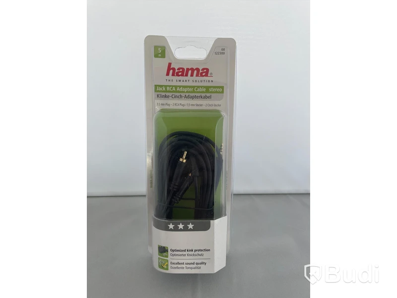 Hama Jack RCA Adapter Cable,2st. Ny, Obruten förpackning