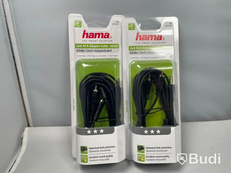 Hama Jack RCA Adapter Cable,2st. Ny, Obruten förpackning