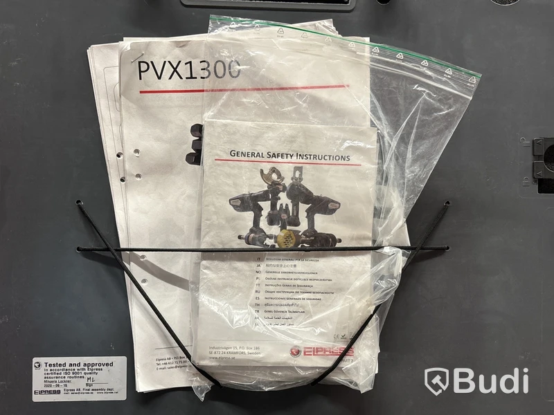 Batteridrivet pressverktyg Elpress PVX1300 med tillbehörslåda