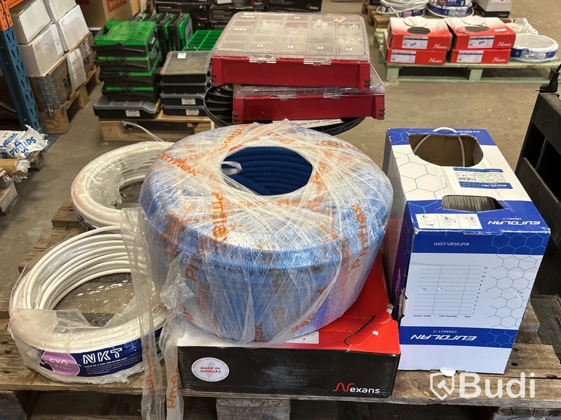 Parti kabel & blandat elmaterial - 12 pallar
