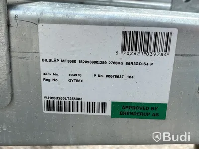 Maskintrailer Brenderup MT3080 | 2700 kg  | 2020