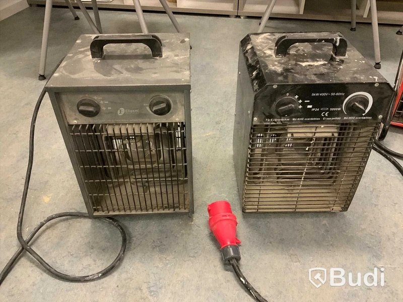 Byggfläktar 1 st enfas 3 kw. 1 st 3 fas 5kw. Ej funktionstestad.