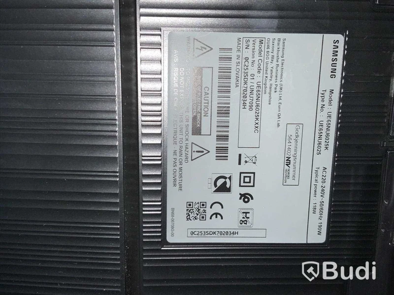 TV SAMSUNG 65 tum model: UE65NU6025K.