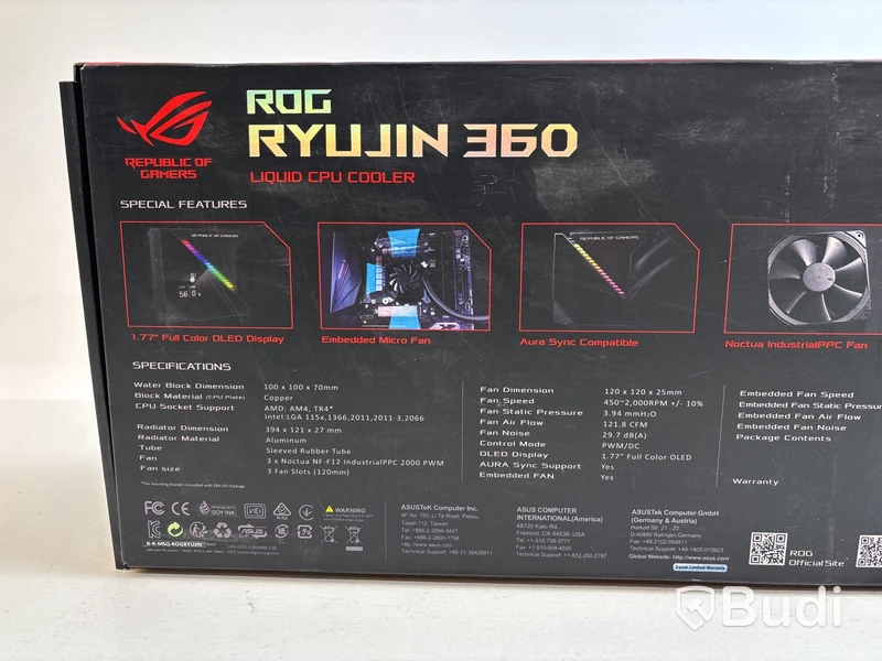 Liquid CPU cooler Rog, Ryujin 360