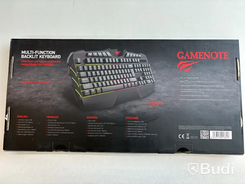 4 st. Gaming tangentbord och 4 st. Möss Havit