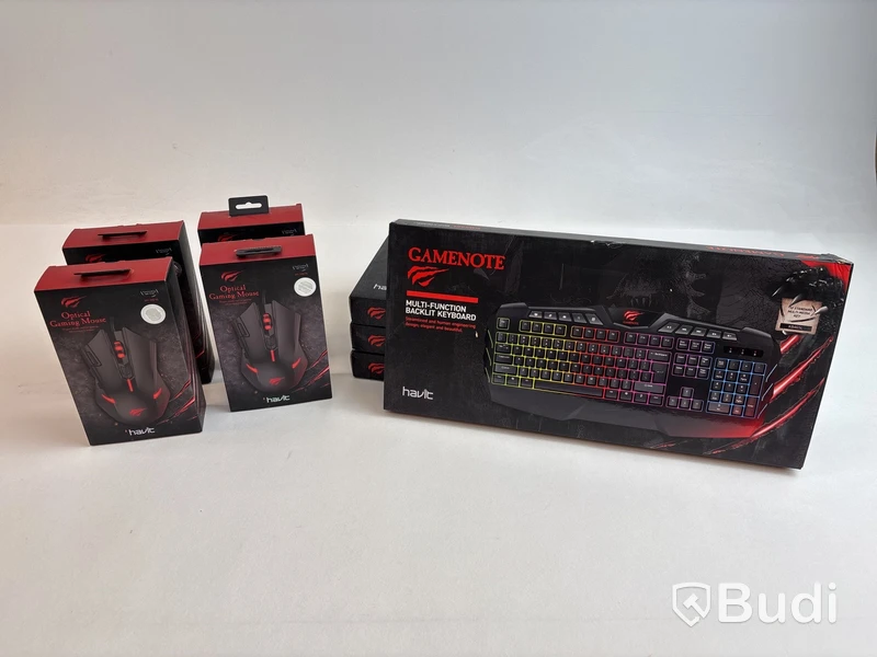 4 st. Gaming tangentbord och 4 st. Möss Havit
