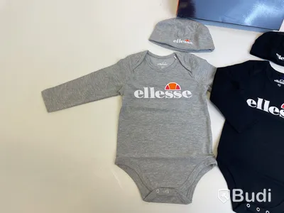 Parti med body och mössa Ellesse, stl. 9-12 mån, svart/grå