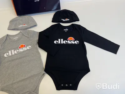 Parti med body och mössa Ellesse, stl. 9-12 mån, svart/grå