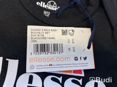 Parti med body och mössa Ellesse, stl. 9-12 mån, svart/grå