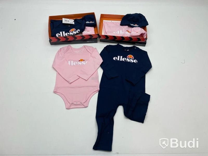 Parti med body och mössa Ellesse, stl. 9-12 mån, olika modeller, rosa/blå