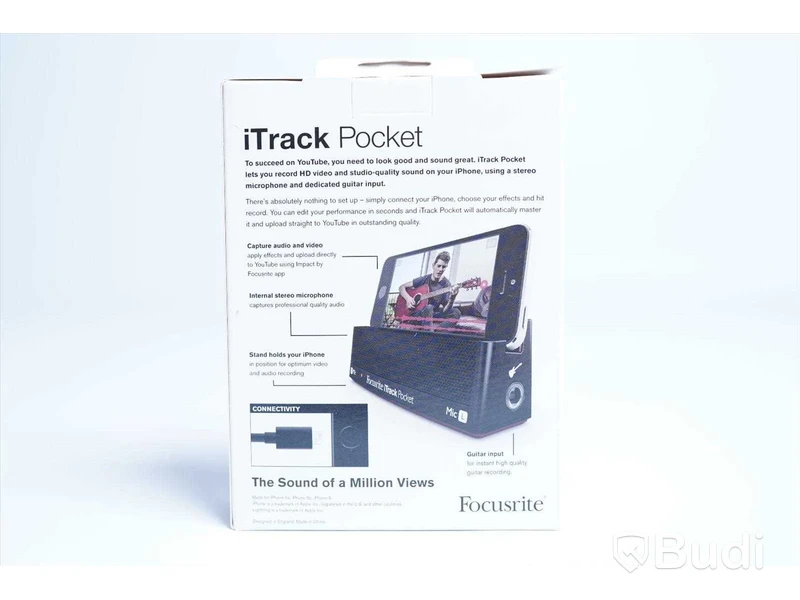 Portabel mikrofon. Focusrite iTrack Pocket Portable Stereo Microphone. Ny, Obruten förpackning.