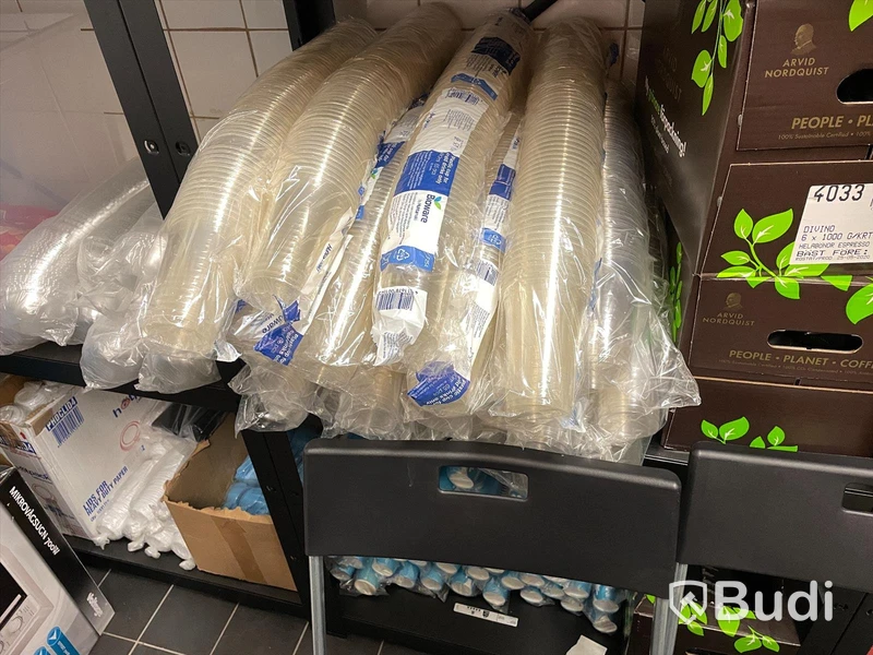 22 paket med Bioware plastglas 400ml med 65 glas i varje paket
