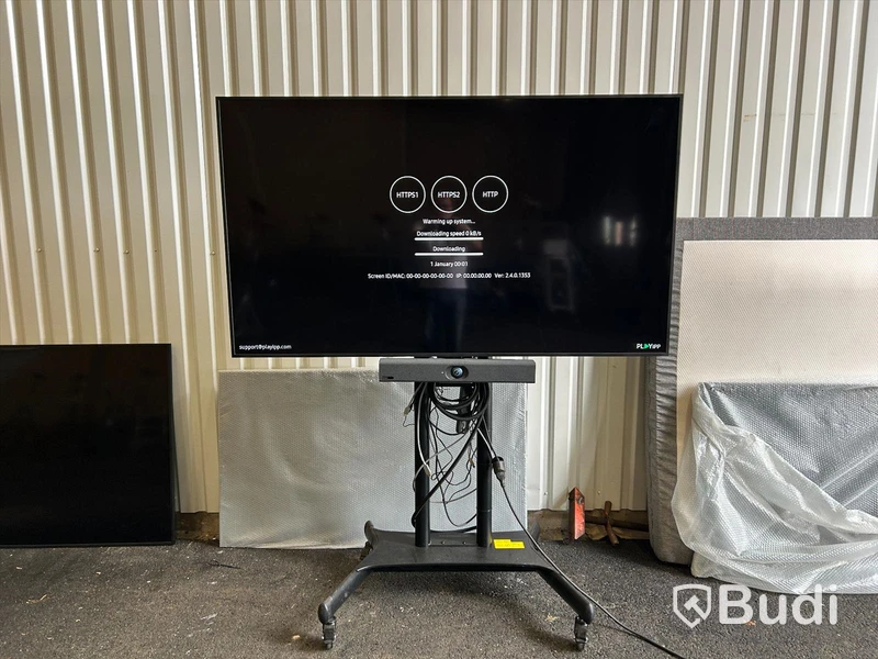 Bild/display skärm Samsung 75", videosystem, benstativ på hjul