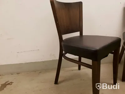 Resturangstolar 2st mörkbruna med svart konstlädersits
