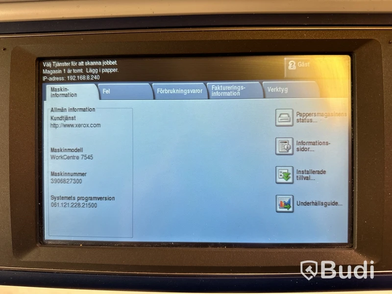 Skrivare/skanner/kopiator Xerox Workcenter 7545 F4D-3