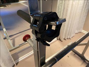 Olympisk skivstång ink ställning och viktlås