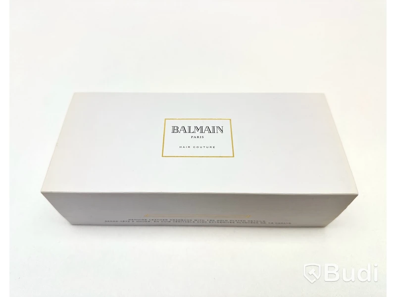 Hårband i läder med 14k guldpläterade detaljer Balmain Paris