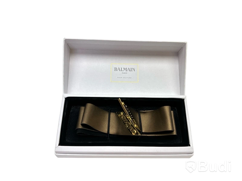 Hårband i läder med 14k guldpläterade detaljer Balmain Paris