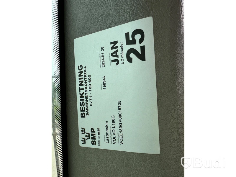 Volvo L180G - 2012 - EXPORT momsfri försäljning inom EU. Chassi no: VCEL180GP00019735 - Köpare: P.W. SAKBUD PRZEMYSLAW SAK, VAT PL4990414552 , Land: Polen, Intrastat HS code: 84295200, Vikt: 29700 kg