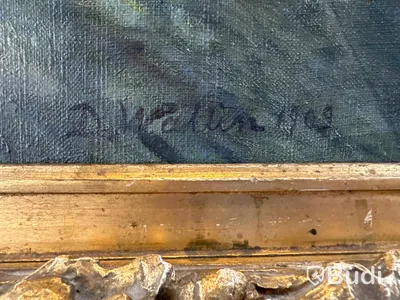 Oljemålning D. Wallin 1909, ca 250x160cm