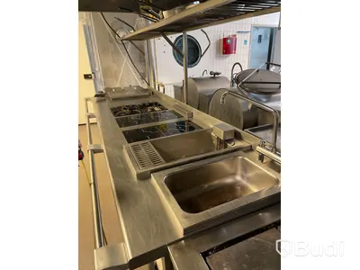 Charvet Gasolspis med integrerad induktionshäll, Dubbel pastakokare, 298x100x88 cm