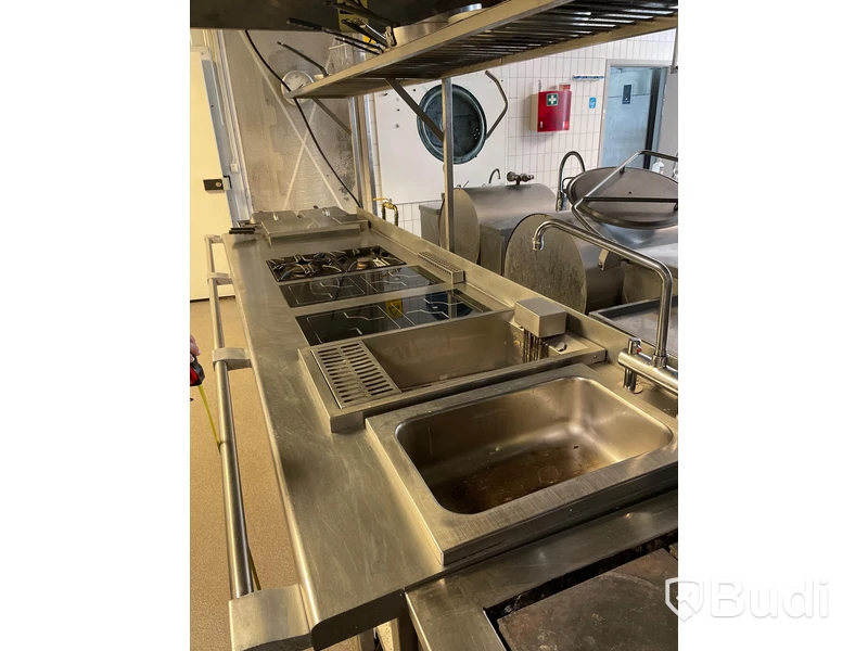 Charvet Gasolspis med integrerad induktionshäll, Dubbel pastakokare, 298x100x88 cm