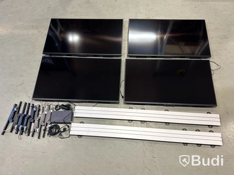4 st. display skärmar Sony Bravia för väggmontering samt tv-wall controller