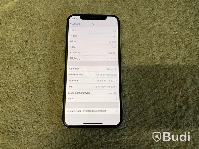 Iphone X 256GB vit