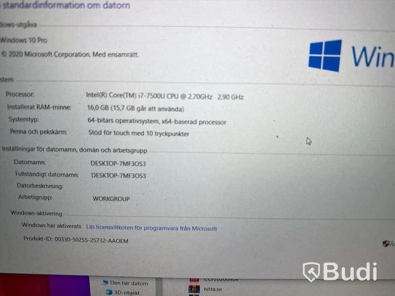 Laptop Dell XPS 13, högupplöst touchskärm 3200x1800, Core I7, 16 GB RAM, 500 GB SSD. Ink USB-C laddare. OBS batteri trasigt. Funkar inte utan strömsladd i.