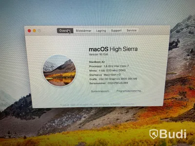 Macbook AIR ink laddare, 1,8 GHz Core I7, 4 GB RAM, 250 GB SSD