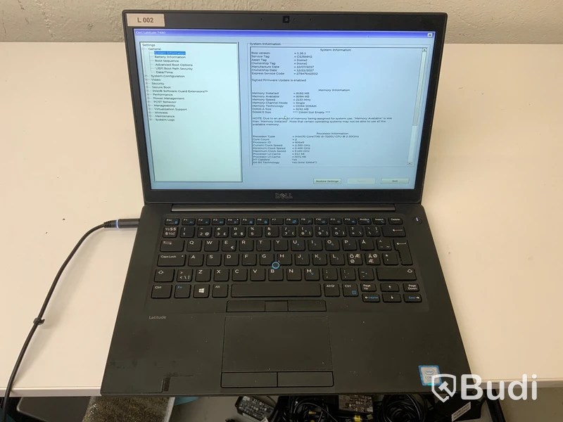 Dell Latitude 7480 8 GB DDR4 RAM, Core I5, 256 GB SSD, 14 tum ink laddare