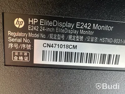Datorskärm HP EliteDisplay E242 24 tum. Obs, Defekt chassi.