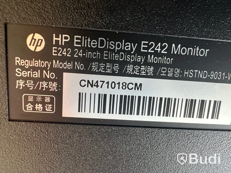 Datorskärm HP EliteDisplay E242 24 tum. Obs, Defekt chassi.