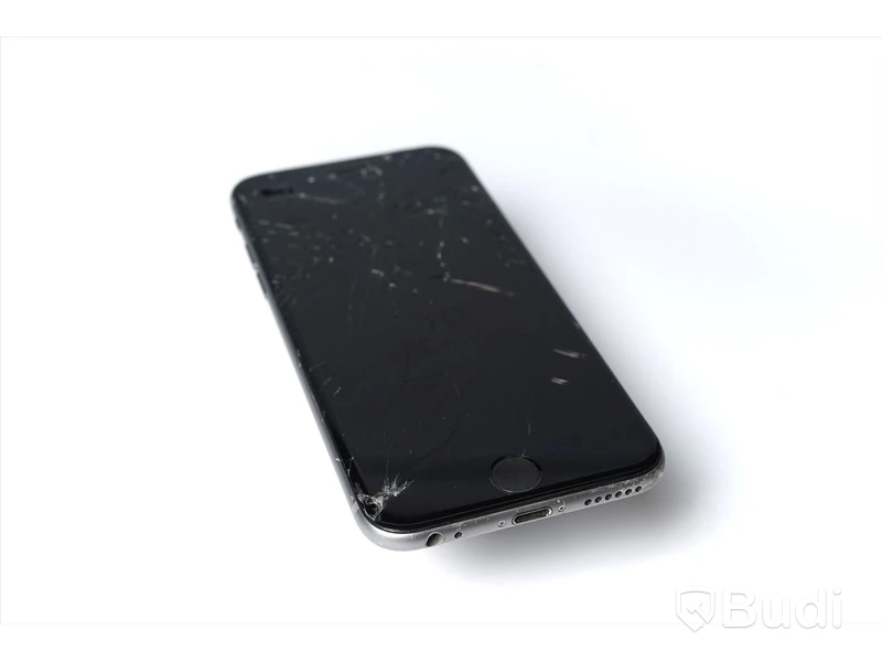 iPhone 6, 16 GB utan tillbehör, sprucken skärm.