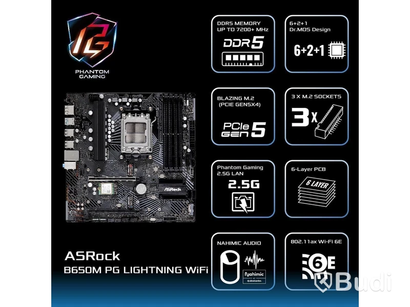 Moderkort ASRock B650M PG Lightning WiFi