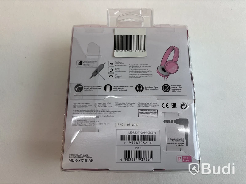 3 st. Hörlurar Sony MDR-ZX110AP, olika färger