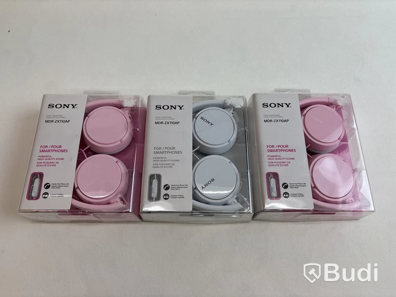3 st. Hörlurar Sony MDR-ZX110AP, olika färger