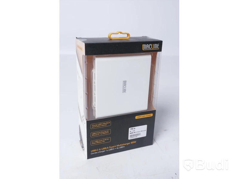 Multiladdare - MACLINE, 80W, USB-C och USB-A 5-port