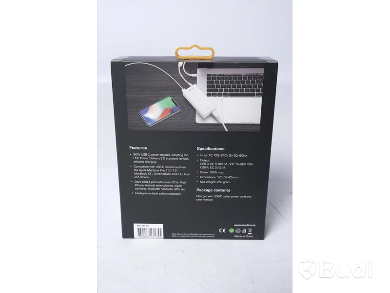 Laddare - MACLINE, 90W, USB-C och 2,4 USB-A Port