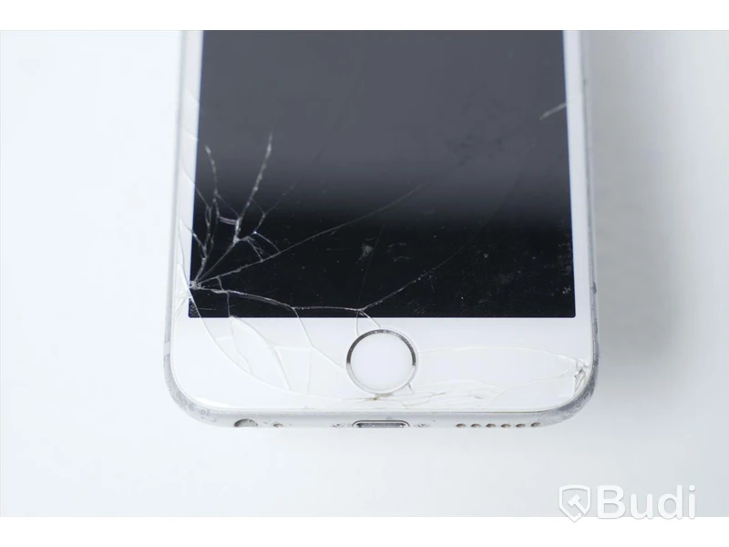 iPhone 6S 64GB - Batterihälsa: 73 procent, Skärmen har sprickor samt repor